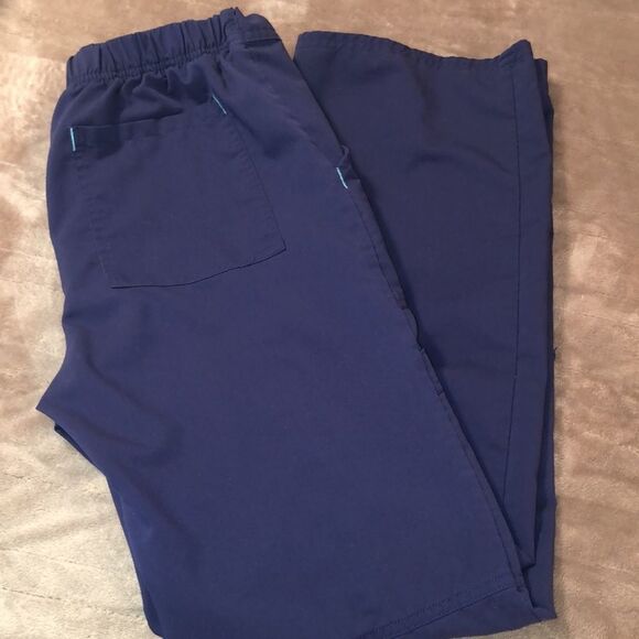 Scrubstar XS EUC Navy w/teal details drawstring scrub pants - Picture 4 of 13